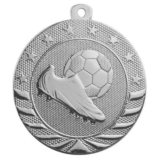 Bright Silver 2" Soccer Starbrite Medal