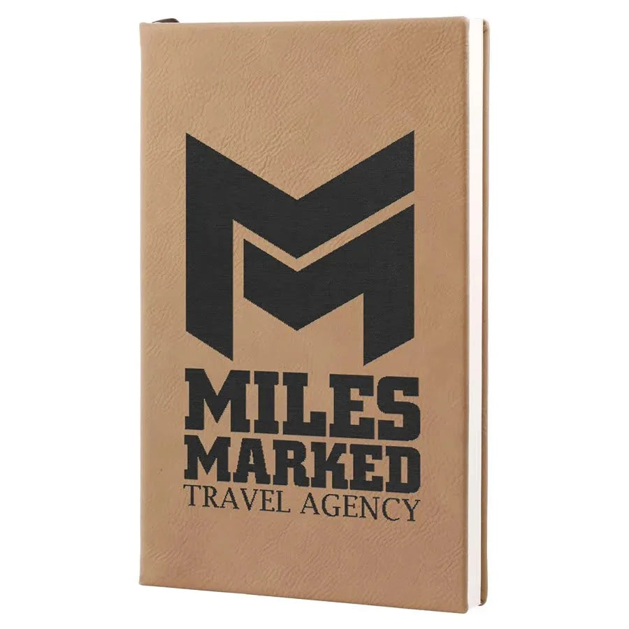 Custom Laserable Leatherette Journal with Lined Notepad (5 1/4" x 8 1/4") — Branded Journal | Laser Engraved