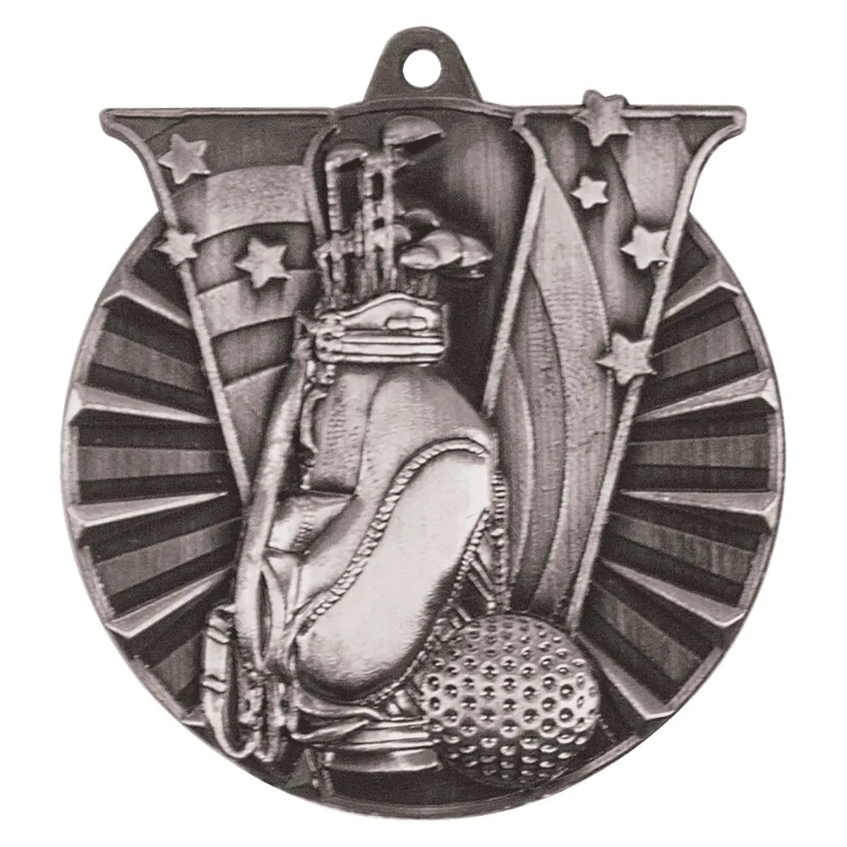 Antique Silver 2" Golf Victory Medal