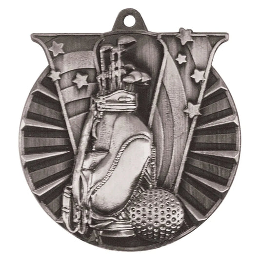 Antique Silver 2" Golf Victory Medal