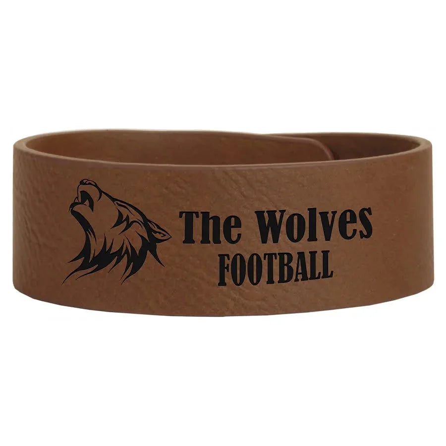 Dark Brown 9 1/2" x 1" Laserable Leatherette Cuff Bracelet