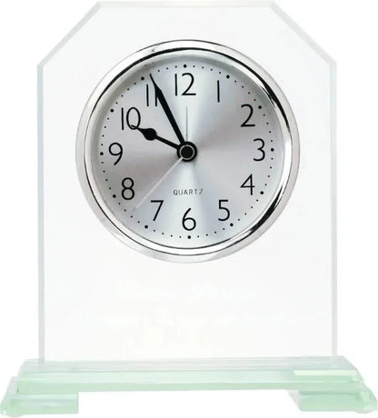 6 1/2" Clipped Corner Glass Clock