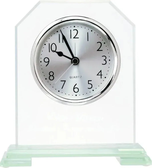 6 1/2" Clipped Corner Glass Clock