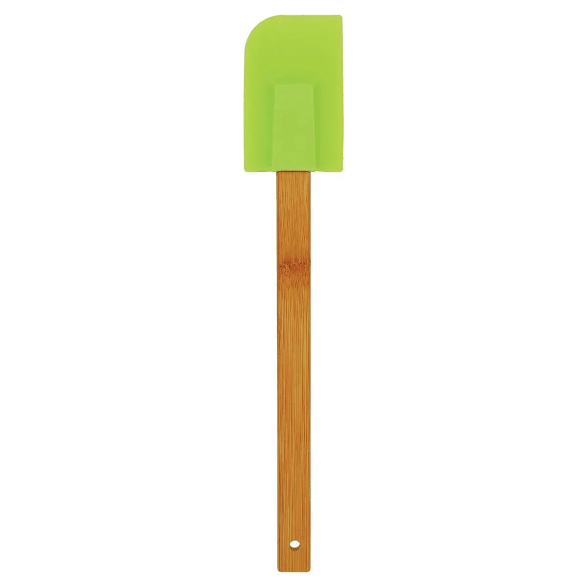 Green Silicone Spatula with Bamboo 11 3/4" Handle