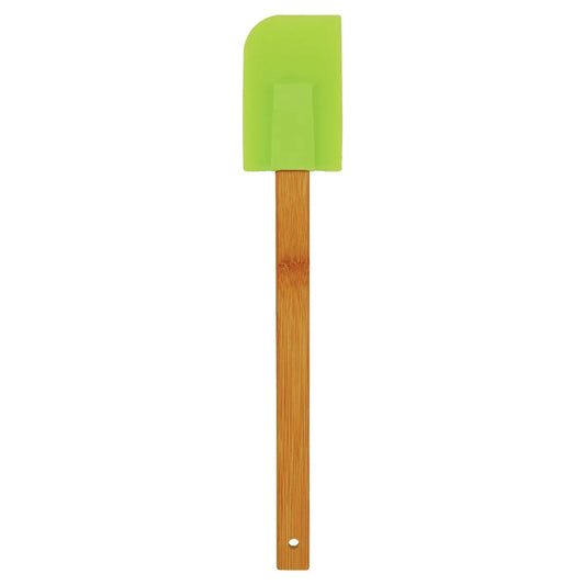 Green Silicone Spatula with Bamboo 11 3/4" Handle