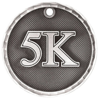 Antique Silver 2" 3D 5K Medal