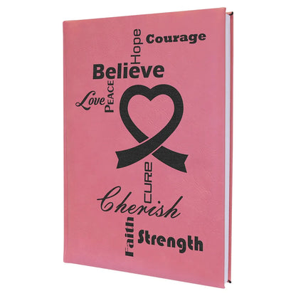 Pink 7" x 9 3/4" Laserable Leatherette Journal with Lined Notepad