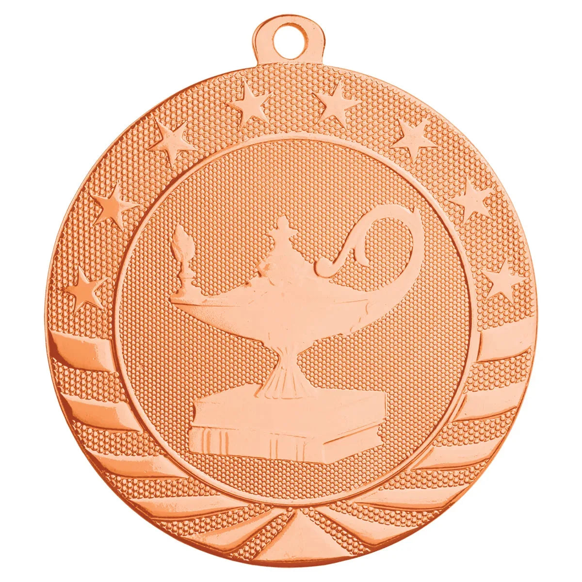 Bright Bronze 2 3/4" Lamp of Knowledge Starbrite Medal