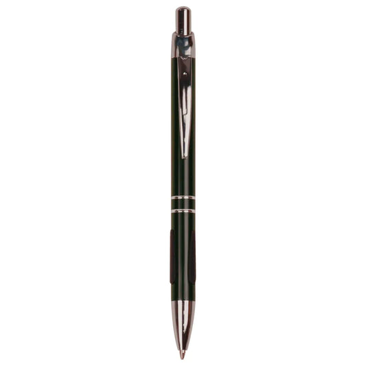 Black with Silver Trim Laserable Pen with Gripper
