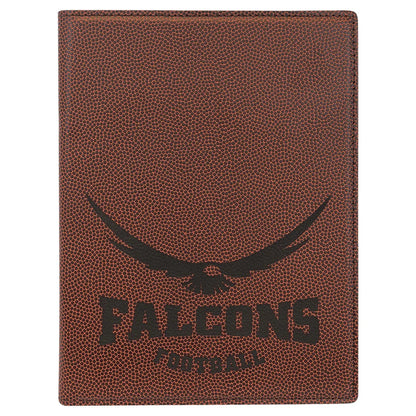 Football 7" x 9" Laserable Leatherette Small Portfolio with Notepad