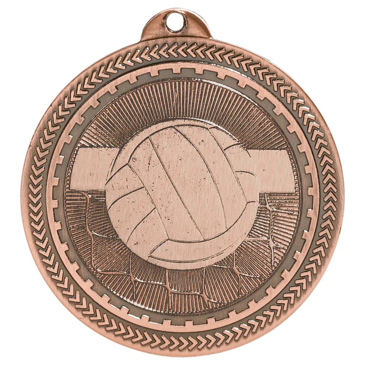 Antique Bronze 2" Volleyball Laserable BriteLazer Medal