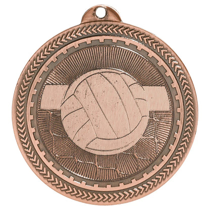 Antique Bronze 2" Volleyball Laserable BriteLazer Medal