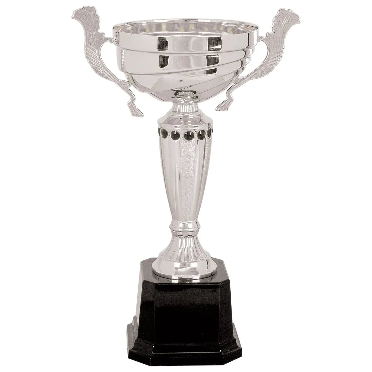 Silver 2 13" Completed Metal Cup Trophy on Plastic Base