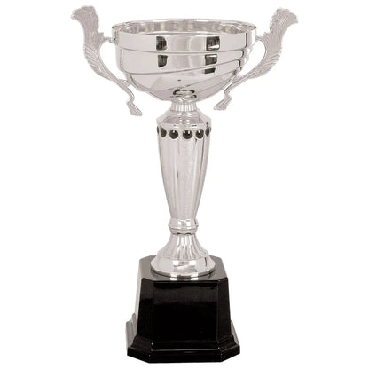 Silver 2 13" Completed Metal Cup Trophy on Plastic Base