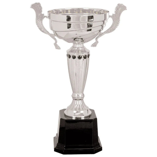 Silver 2 13" Completed Metal Cup Trophy on Plastic Base