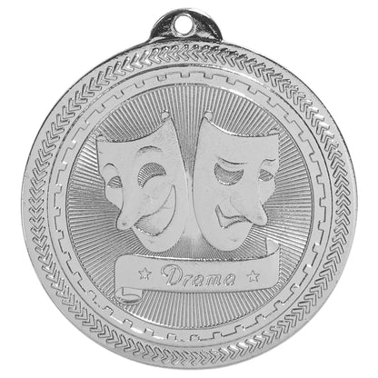 Bright Silver 2" Drama Laserable BriteLazer Medal