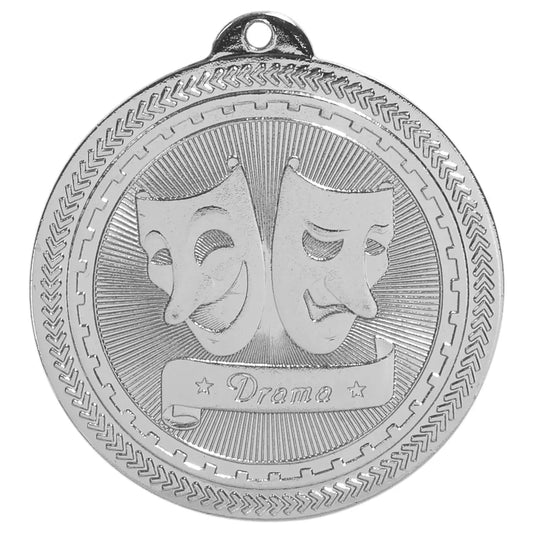 Bright Silver 2" Drama Laserable BriteLazer Medal