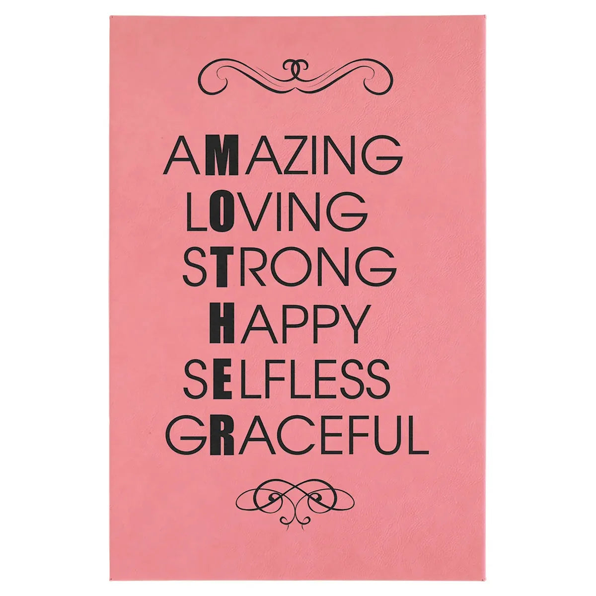 Pink 12" x 18" Laserable Leatherette Wall Decor with Sawtooth Hanger