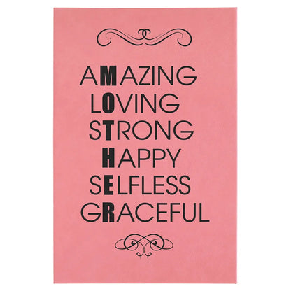 Pink 12" x 18" Laserable Leatherette Wall Decor with Sawtooth Hanger