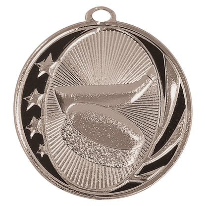 Bright Silver 2" Hockey Laserable MidNite Star Medal