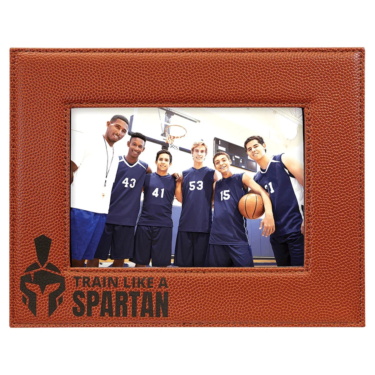 Basketball 5" x 7" Laserable Leatherette Photo Frame