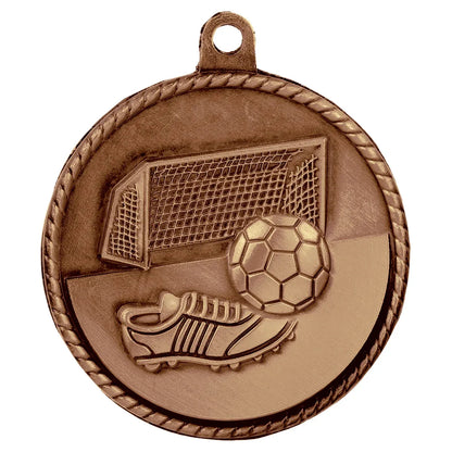 Antique Bronze 2" Soccer High Relief Medal