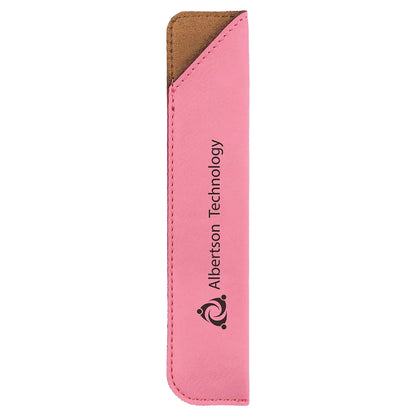 Pink 6 1/4" Laserable Leatherette Pen Sleeve
