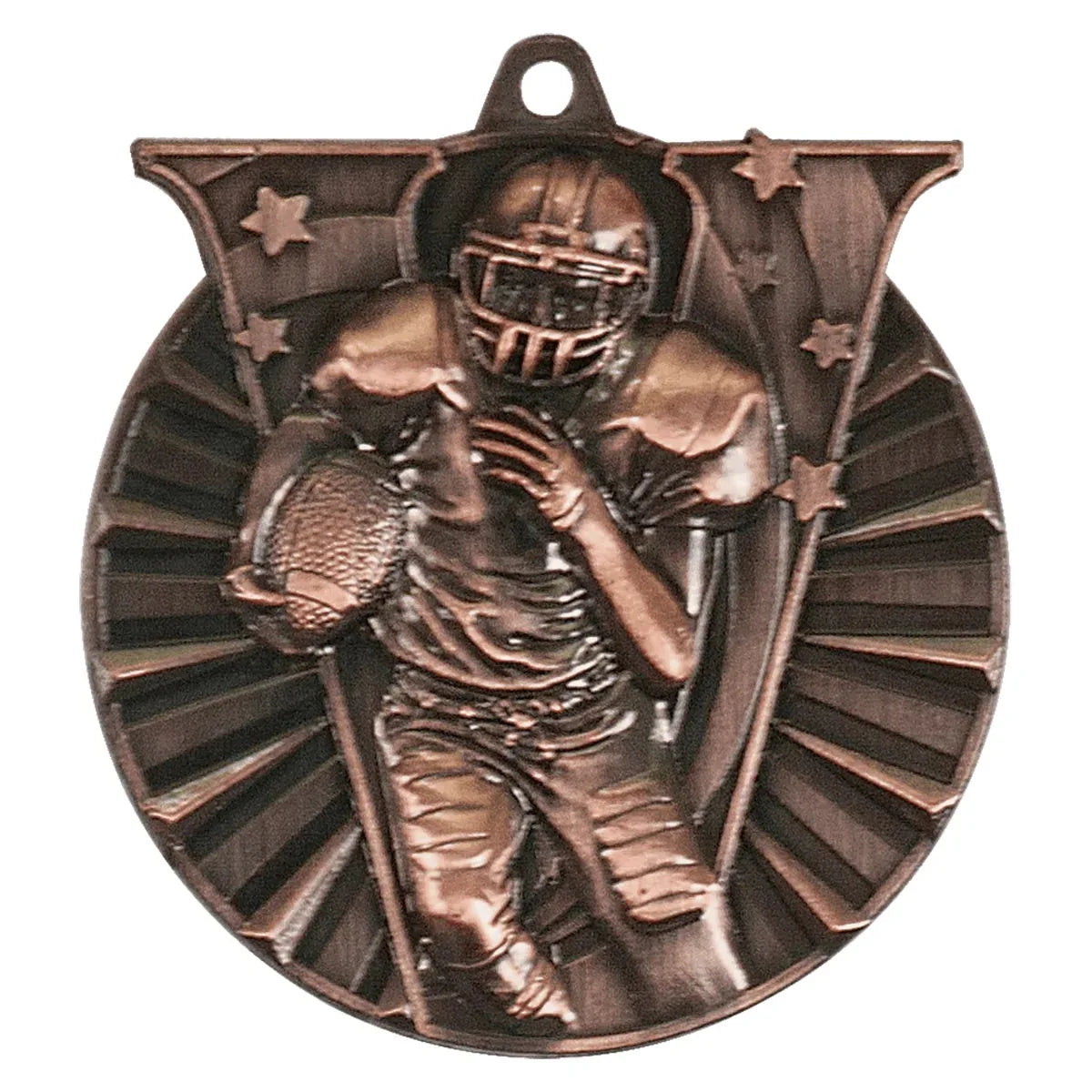 Antique Bronze 2" Football Victory Medal