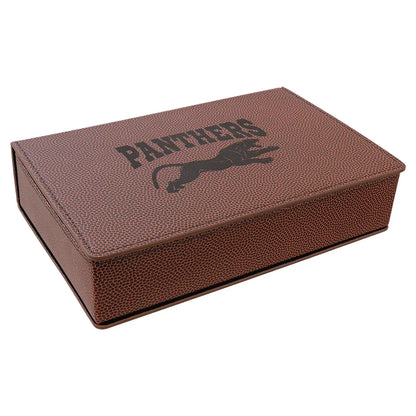 Football 6 oz. Laserable Leatherette Flask Gift Set