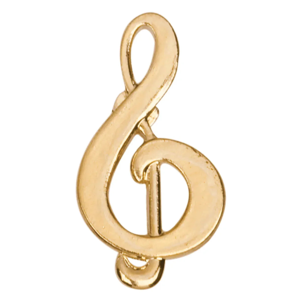 Gold Music Treble Clef Metal Chenille Letter Insignia
