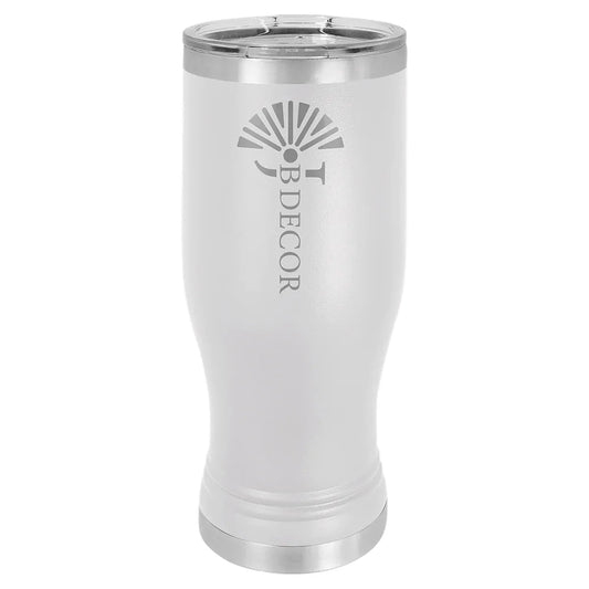 White Polar Camel 20 oz Pilsner with Clear Lid