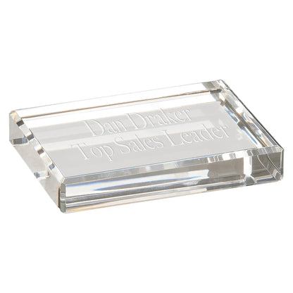 4" x 3" Crystal Rectangle Paperweight