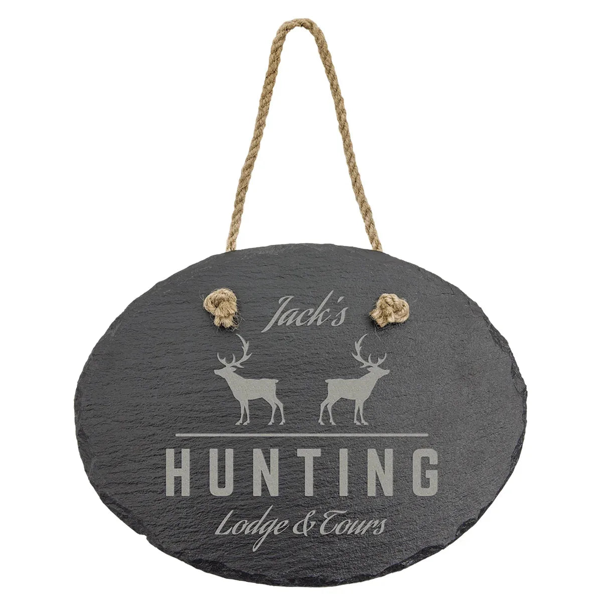 7 3/4" x 6" Oval Slate Decor with Hanger String
