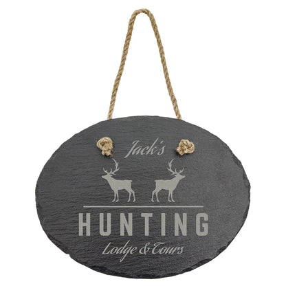 7 3/4" x 6" Oval Slate Decor with Hanger String