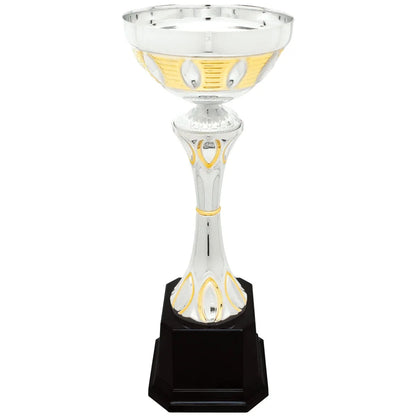 Silver/Gold 2 12" Completed Metal Cup Trophy on Plastic Base