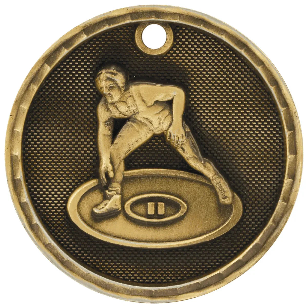 Antique Gold 2" 3D Wrestling Medal
