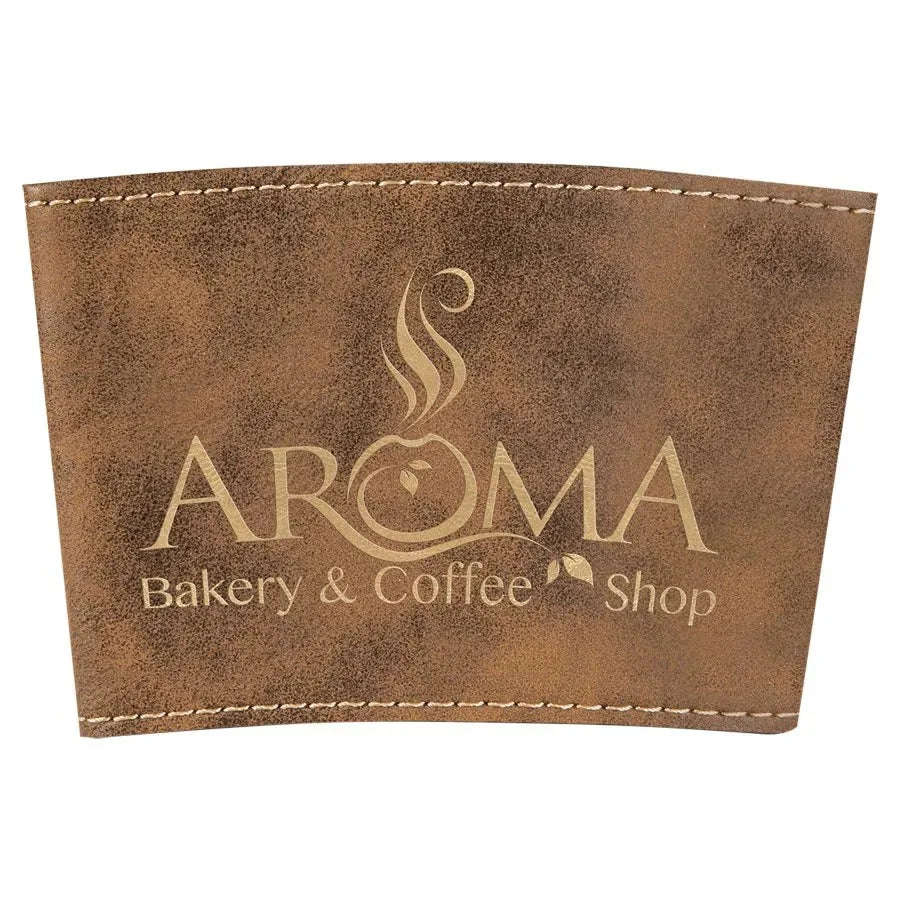 Rustic/Gold 3" Laserable Leatherette Mug Sleeve