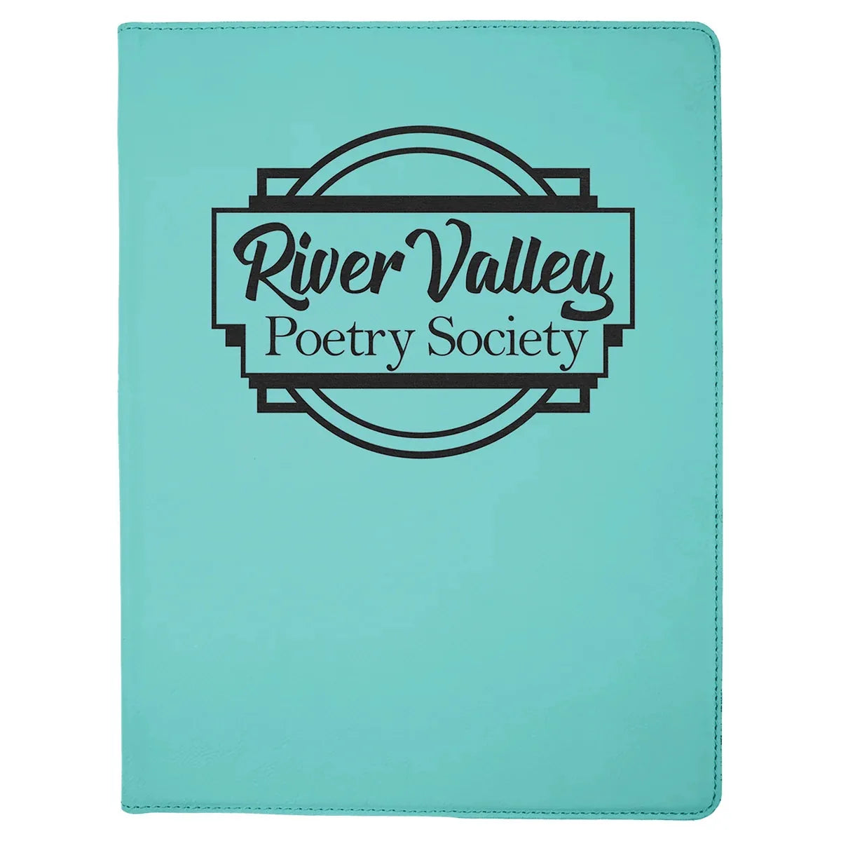 Teal 9 1/2" x 12" Laserable Leatherette Portfolio with Notepad