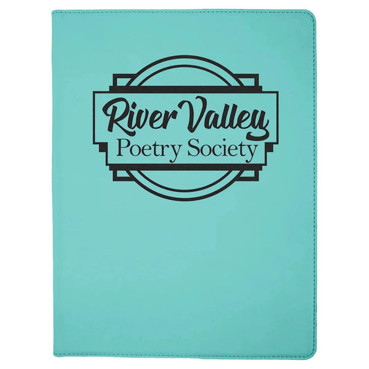 Teal 9 1/2" x 12" Laserable Leatherette Portfolio with Notepad