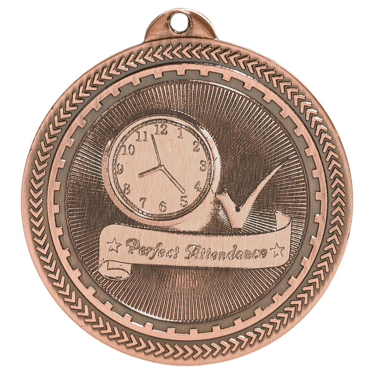 Antique Bronze 2" Perfect Attendance Laserable BriteLazer Medal