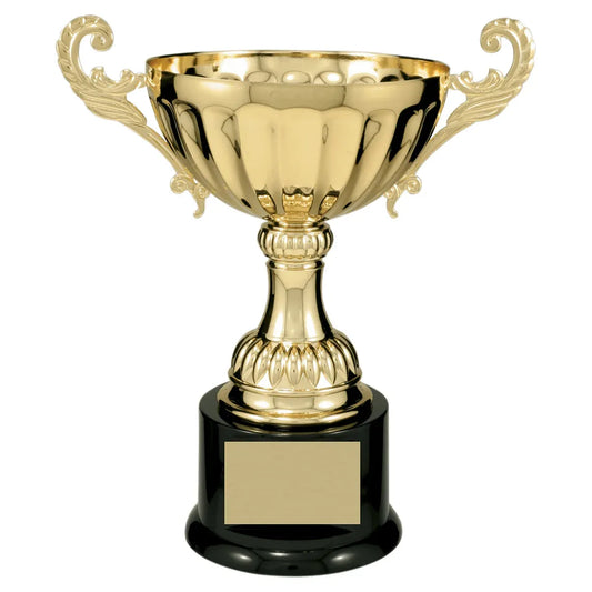 Gold 2 9 3/4" Completed Metal Cup Trophy on Plastic Base