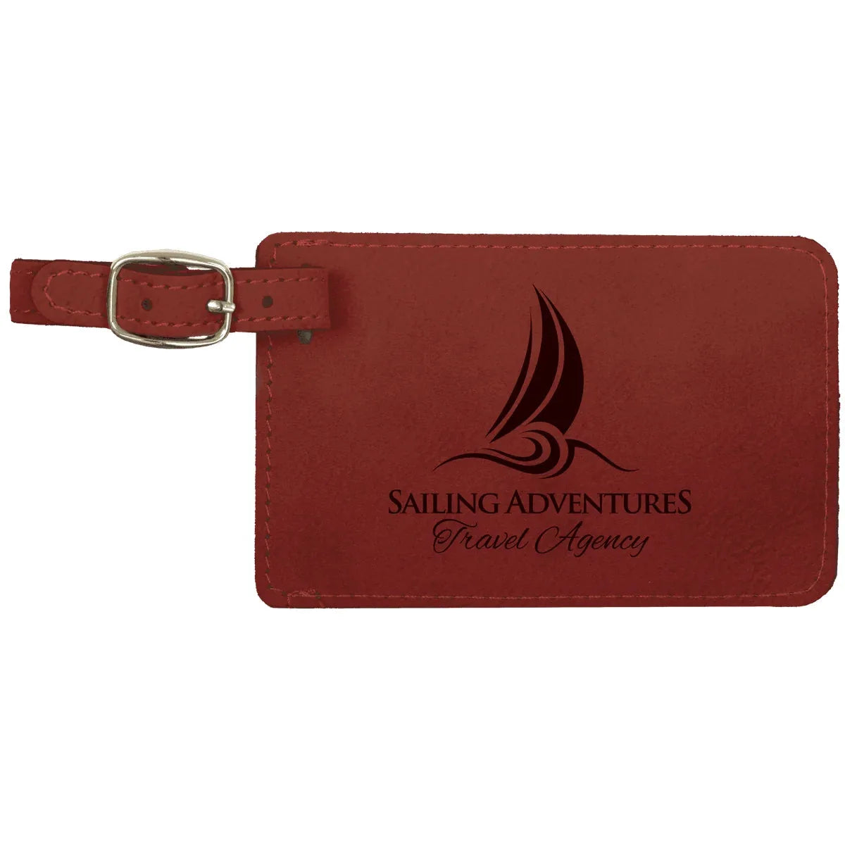 Rose 4 1/4" x 2 3/4" Laserable Leatherette Luggage Tag