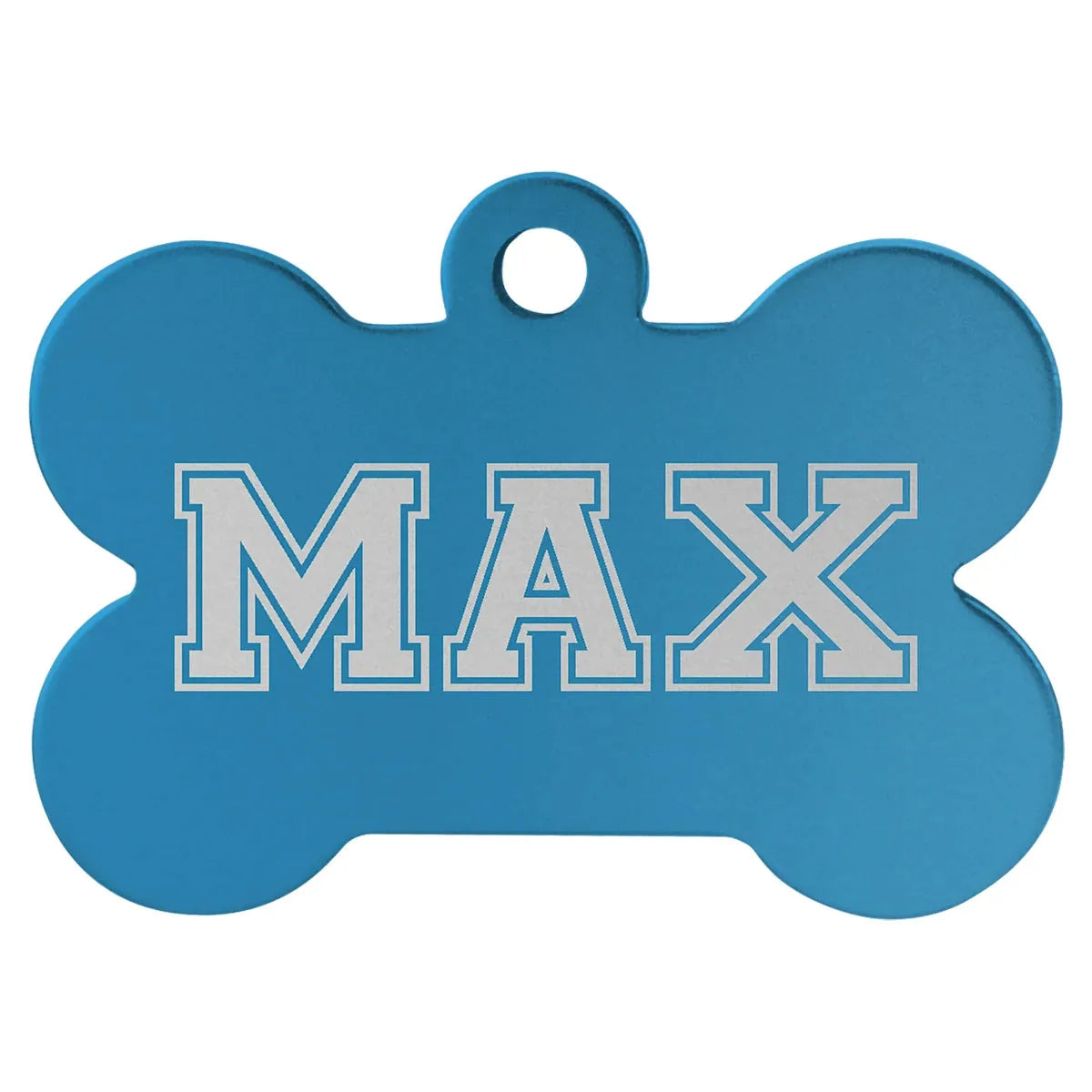 Blue 1 1/2" x 1" Laserable Anodized Aluminum Bone Pet Tag