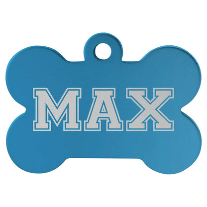 Blue 1 1/2" x 1" Laserable Anodized Aluminum Bone Pet Tag