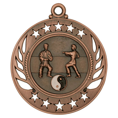 Antique Bronze 2 1/4" Martial Arts Galaxy Medal