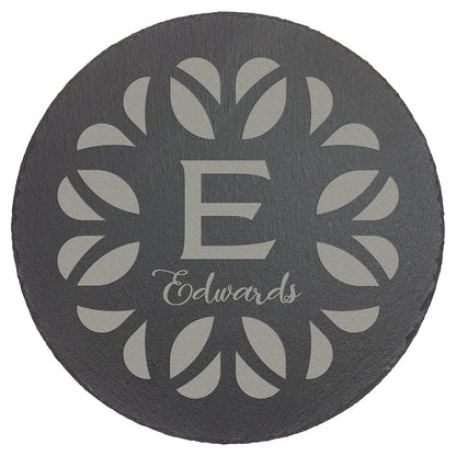 11 3/4" Round Slate Decor with Foam Pads