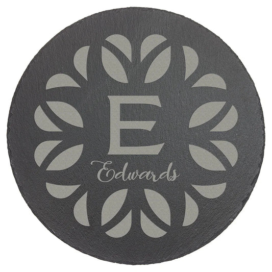 11 3/4" Round Slate Decor with Foam Pads
