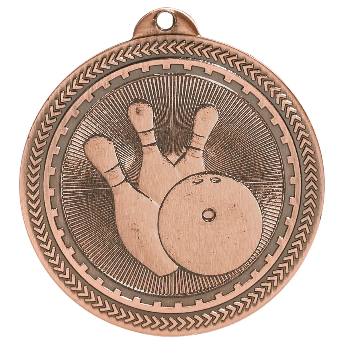 Antique Bronze 2" Bowling Laserable BriteLazer Medal