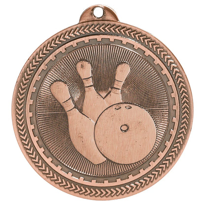 Antique Bronze 2" Bowling Laserable BriteLazer Medal