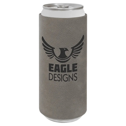 Gray Laserable Leatherette Slim Beverage Holder